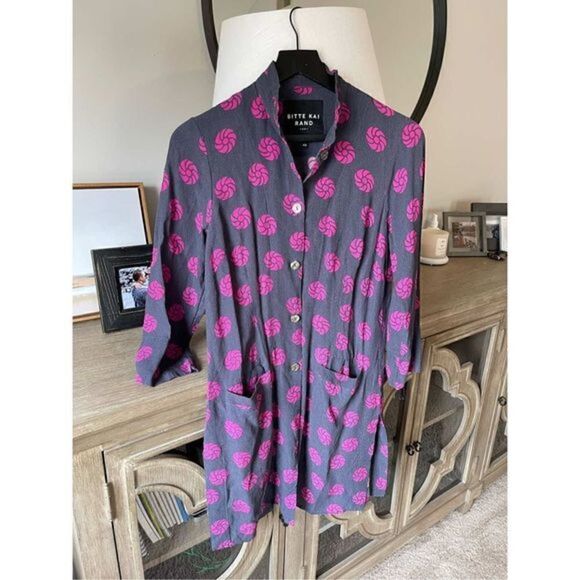 Bitte Kai Rand Sea Shell Dress Long Sleeve Button Down Midi Dress - Picture 1 of 11